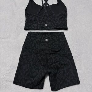 Lululemon Athletica Black Patterned Sports Set